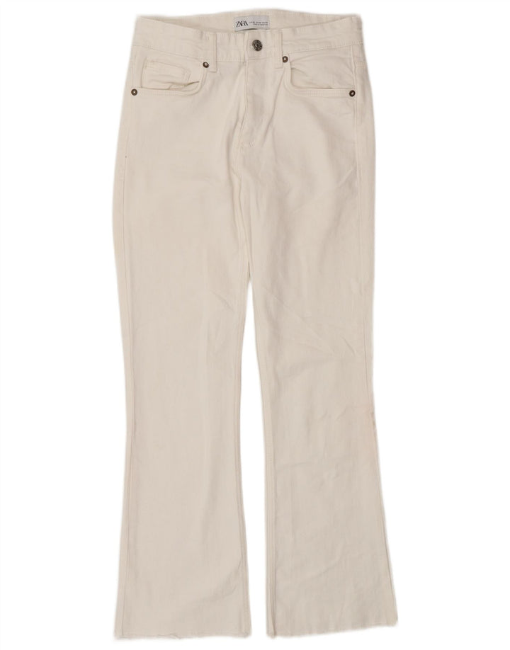 Zara Damen Bootcut Jeans EU 36 XS W26 L27 Weiß