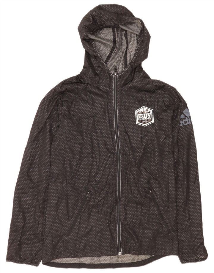 Adidas Herren Climawarm Kapuzen-Regenjacke UK 38 Medium Schwarz gepunktet