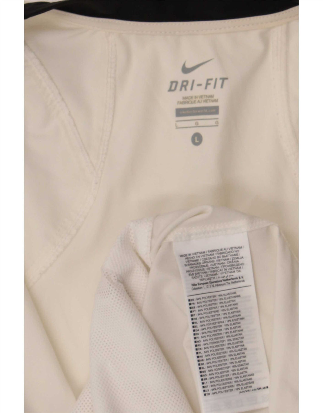 Nike Damen Dri Fit Trainingsanzug Top Jacke UK 16 Large Weiß Farbblock