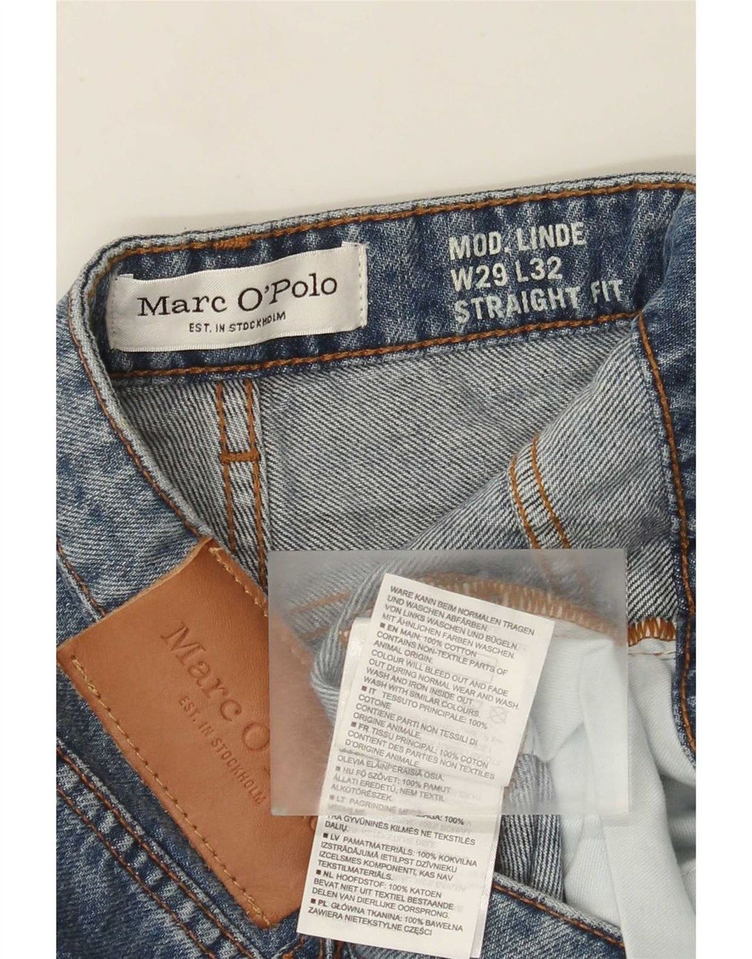 Marc O'Polo Damen Straight Jeans W29 L27 Blaue Baumwolle