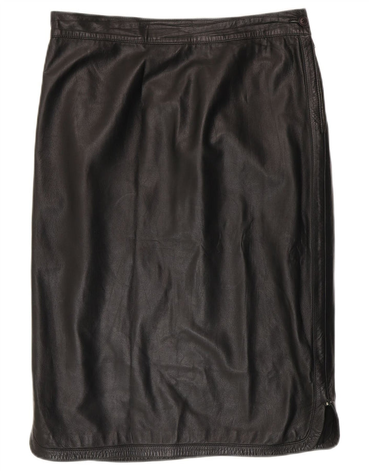 Genny Damen Lederrock W32 Large Schwarz