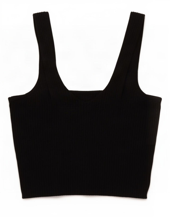 Zara Damen Cami Top UK 12 Mittelschwarze Viskose