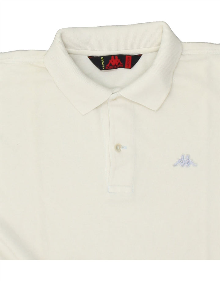 KAPPA Mens Polo Shirt Medium White Cotton Vintage Kappa and Second-Hand Kappa from Messina Hembry 