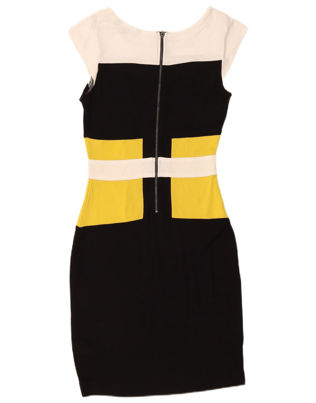 French Connection Damen, figurbetontes Kleid, UK 12, Mittelschwarz, Farbblock