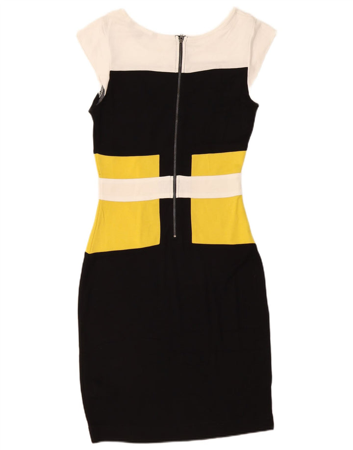 French Connection Damen, figurbetontes Kleid, UK 12, Mittelschwarz, Farbblock