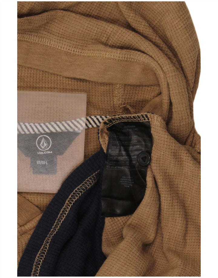 Volcom Herren-Kapuzenpullover, groß, beige, Colourblock-Baumwolle