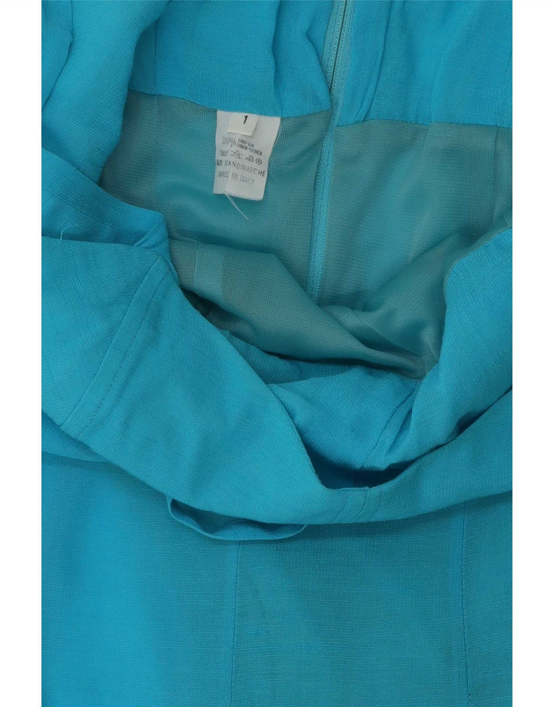 Vintage Damen Ärmelloser Overall UK 12 Mittelblaues Leinen
