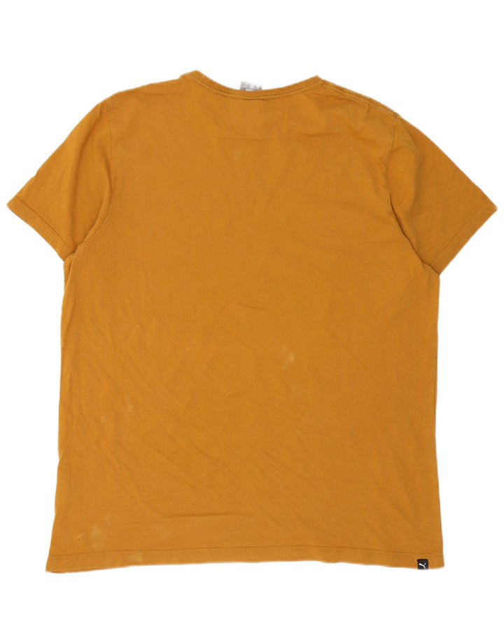Puma Herren Grafik T-Shirt Top 2XL Braun Baumwolle