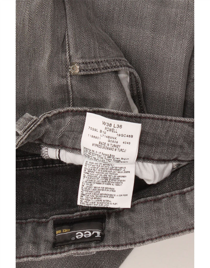 LEE Herren Powell Slim Jeans W38 L28 Graue Baumwolle
