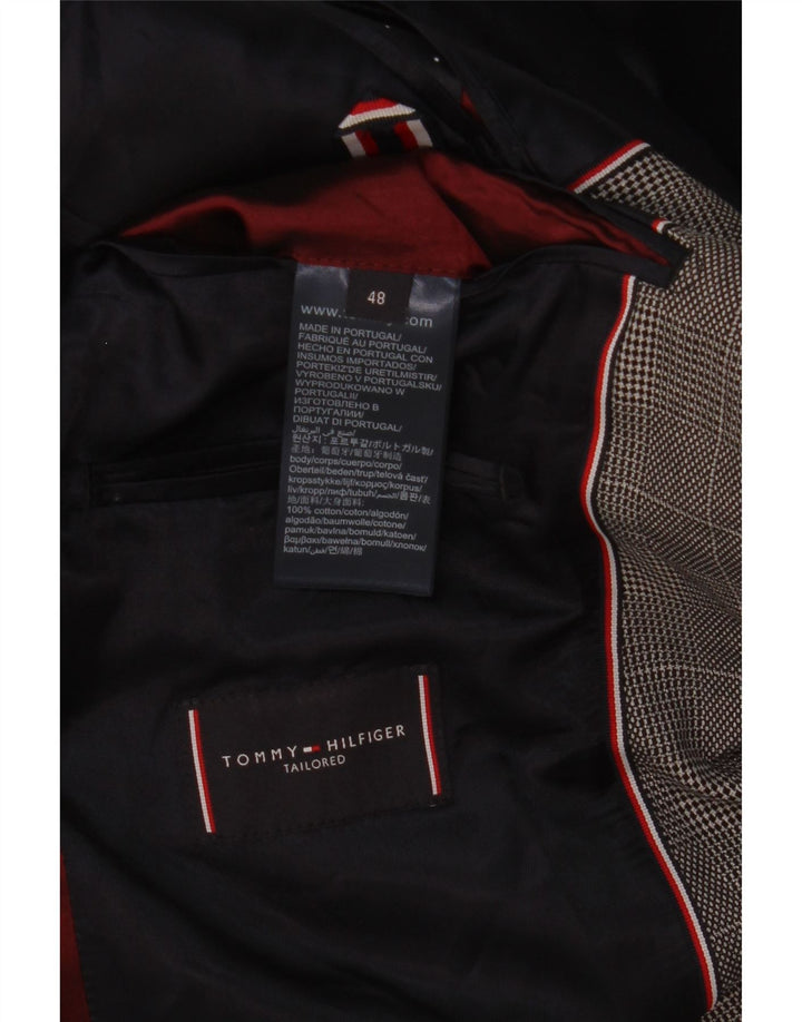 Tommy Hilfiger Maßgeschneiderte 2-Knopf-Blazerjacke für Herren IT 48 Mittelgrau kariert