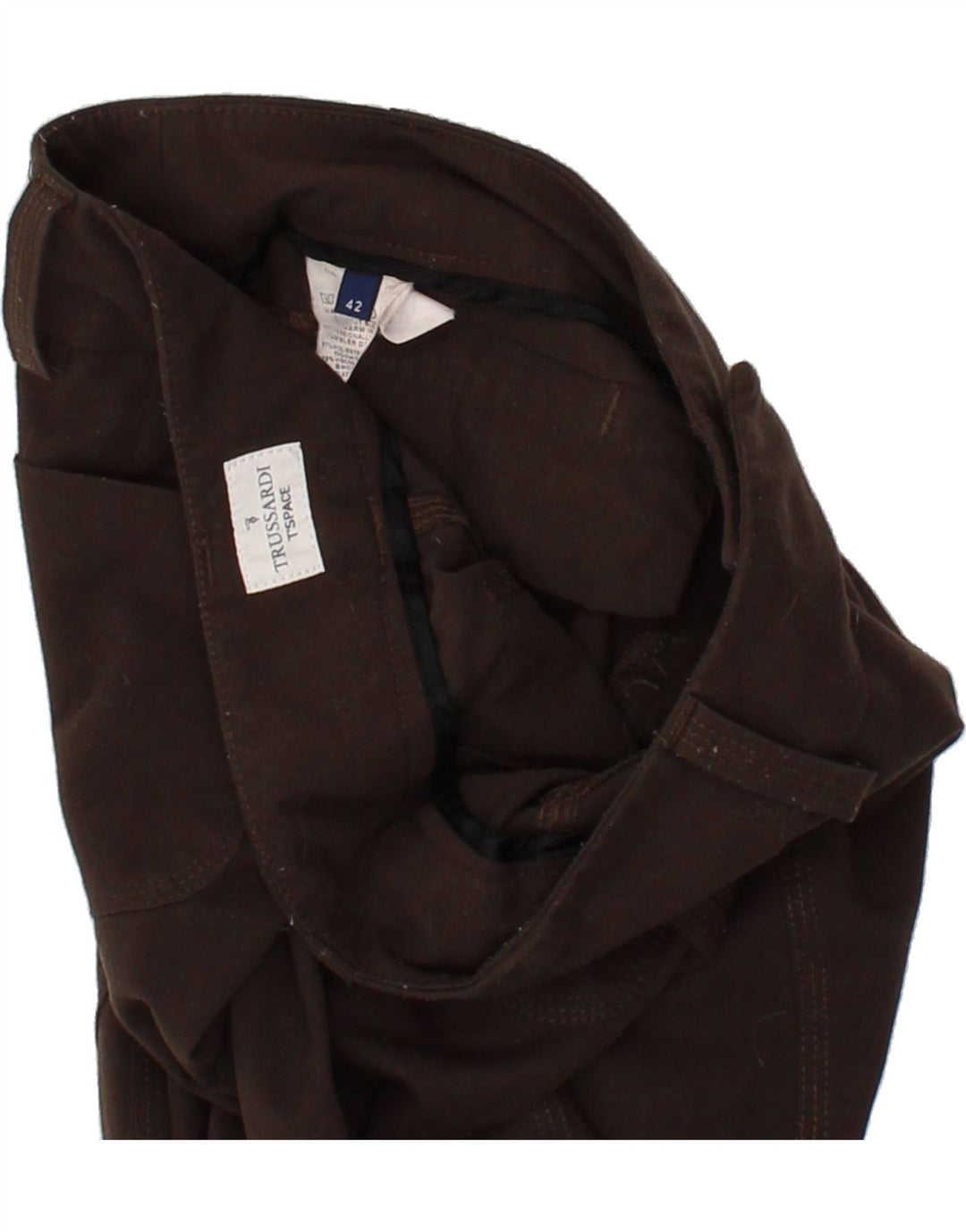 TRUSSARDI Womens Bootcut Casual Trousers IT 42 Medium W30 L32 Brown Vintage Trussardi and Second-Hand Trussardi from Messina Hembry 