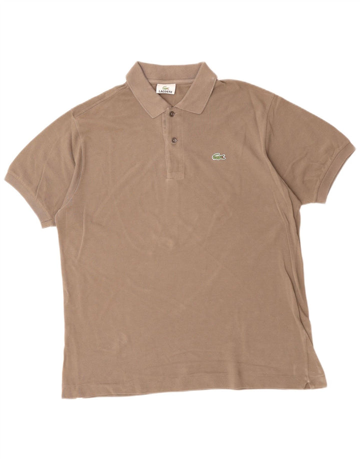 Lacoste Herren-Poloshirt, Größe 5, groß, braune Baumwolle