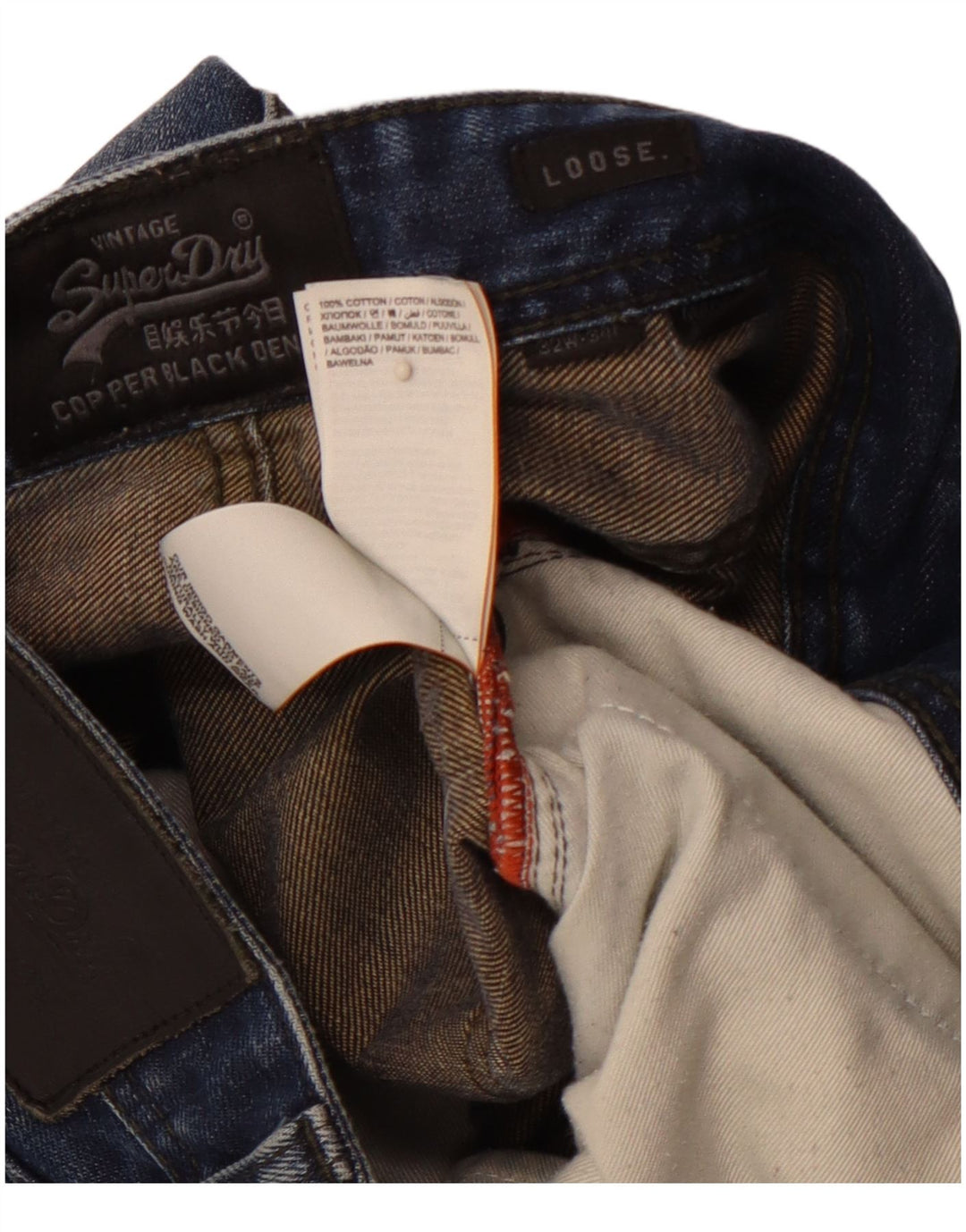 SUPERDRY Herren-Loose-Jeans, W32, L34, Blau, Baumwolle