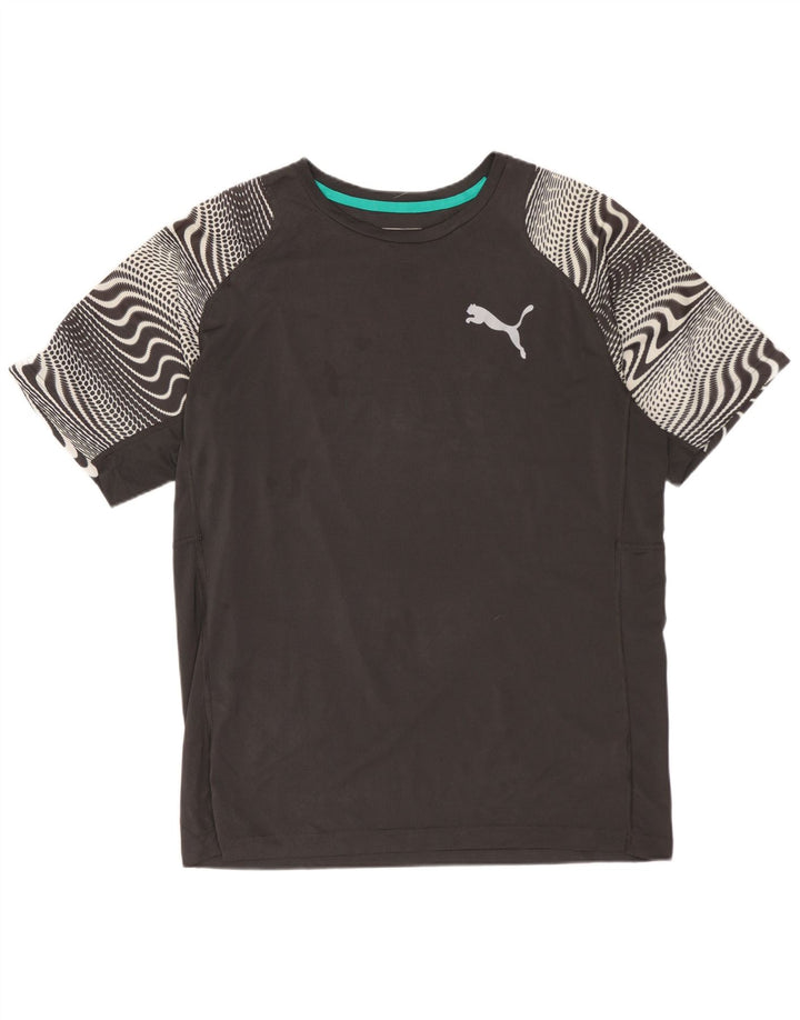 PUMA Herren Grafik-T-Shirt-Oberteil Mittelgraues geometrisches Polyester