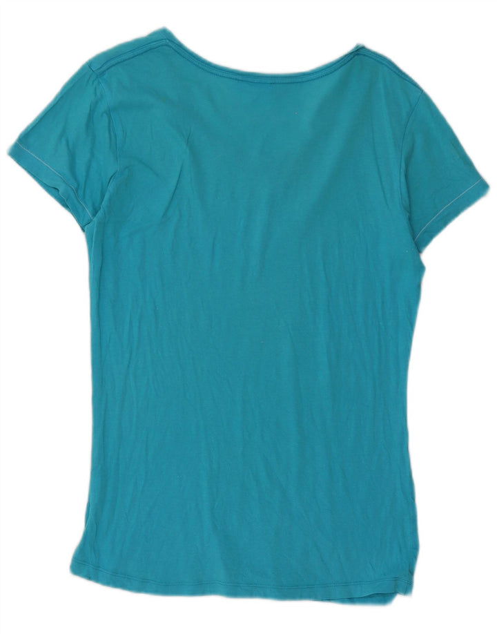 Roxy Womens Graphic T-Shirt Top UK 16 Large Blaue Baumwolle