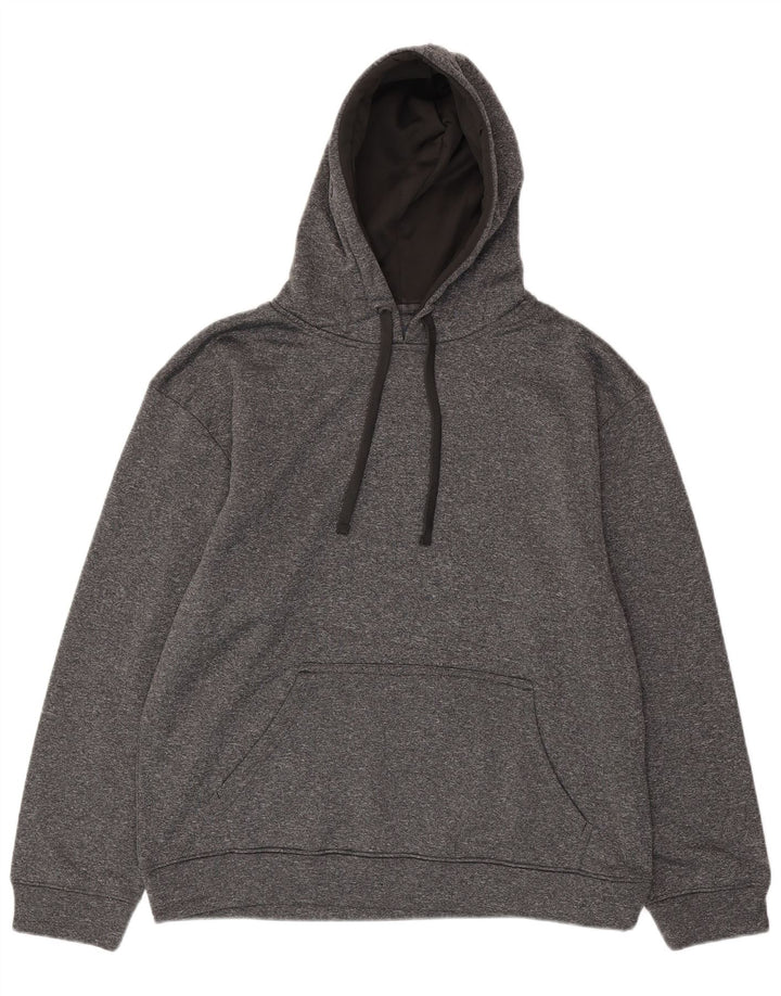 CHAMPION Herren-Kapuzenpullover, großes, grau meliertes Polyester