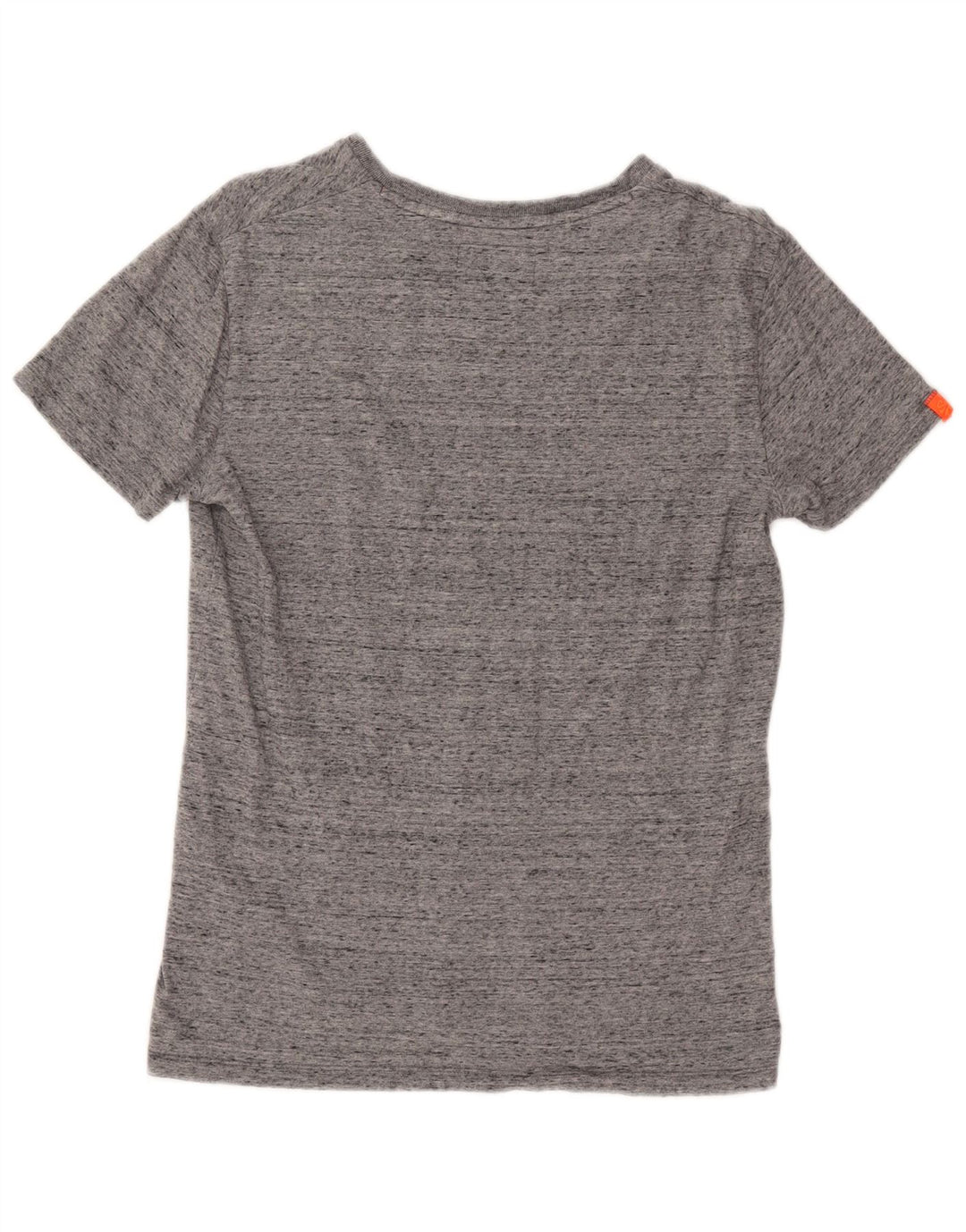 SUPERDRY Herren-T-Shirt-Oberteil, klein, grau gesprenkelte Baumwolle
