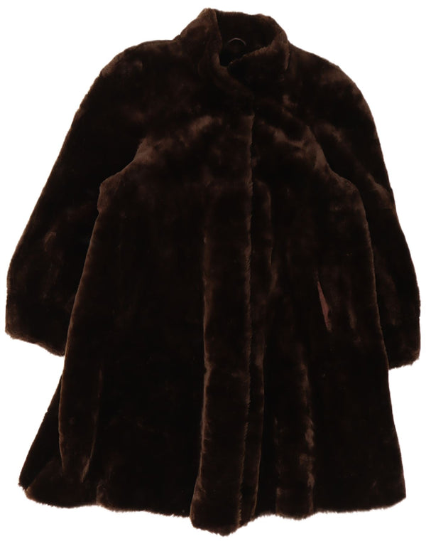 Couture Helene Damen Übergroßer Kunstpelzmantel UK 16 Large Braun