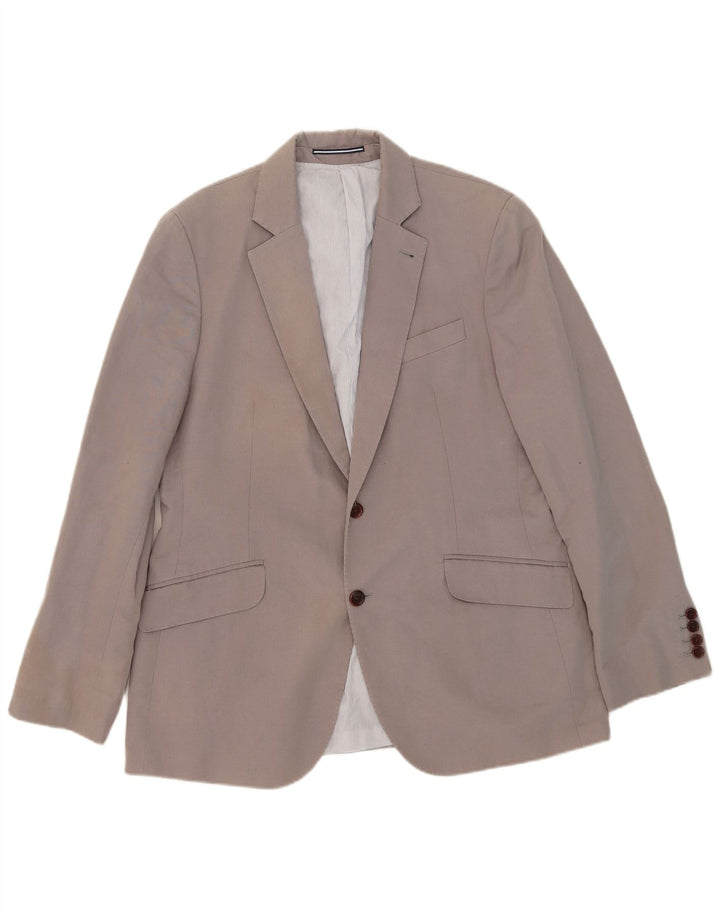 Crew Clothing Herren-Blazer mit 2 Knöpfen, UK 42, XL, graue Baumwolle