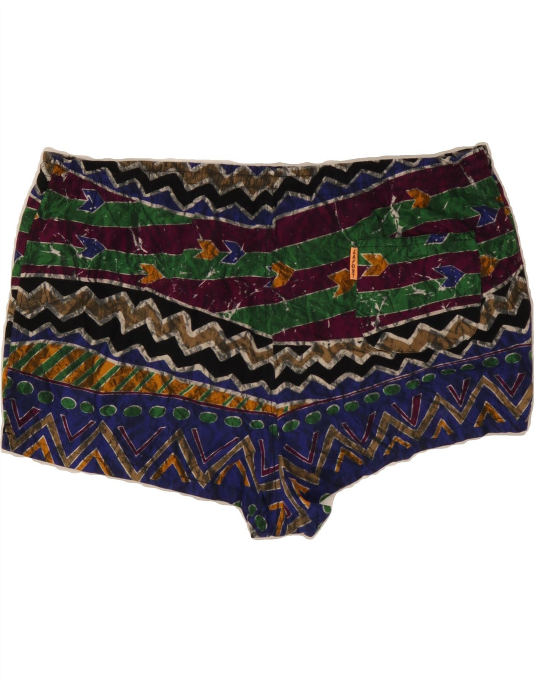 VINTAGE Womens Casual Shorts IT 52 2XL Multicoloured Cotton Vintage Vintage and Second-Hand Vintage from Messina Hembry 