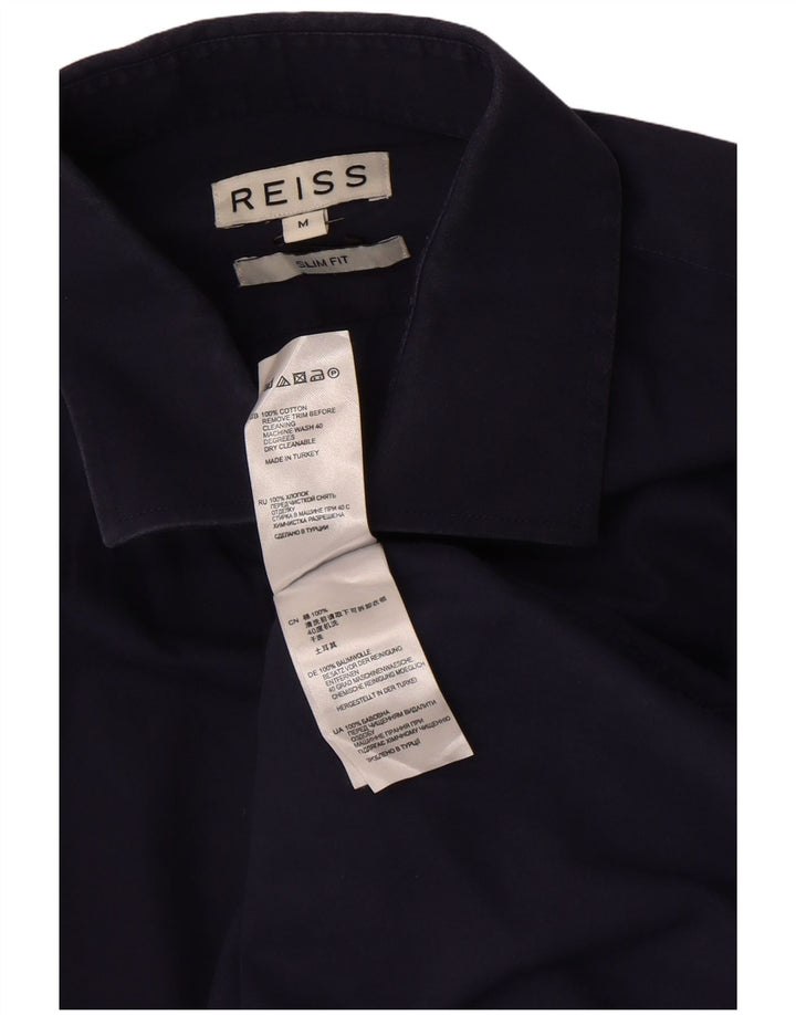 Reiss Herren-Slim-Fit-Hemd aus mittelblauer Baumwolle