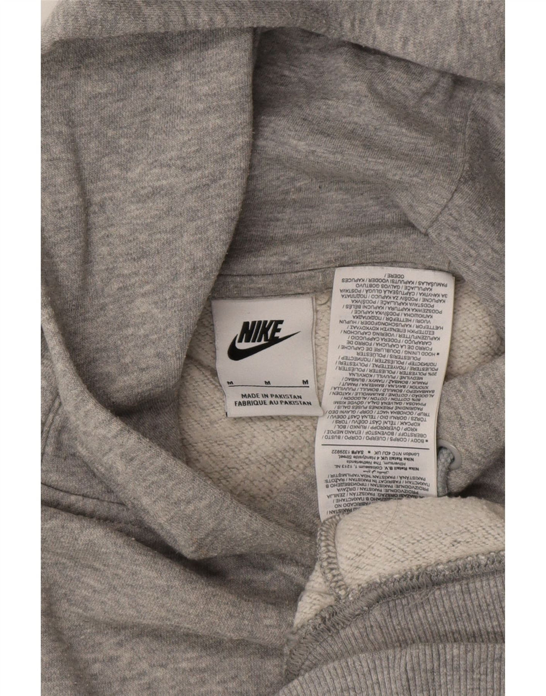 NIKE Herren-Kapuzenpullover mit lockerer Passform, mittelgraue Baumwolle