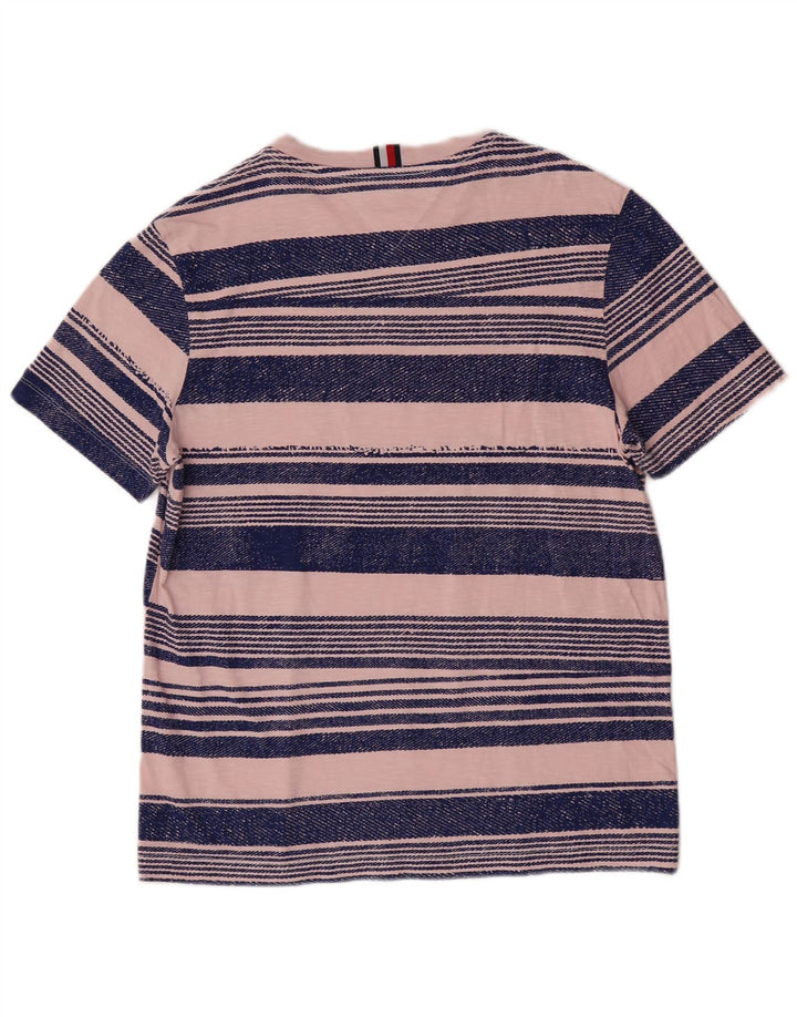 Tommy Hilfiger Herren-T-Shirt mit normaler Passform, Mittelrosa gestreift
