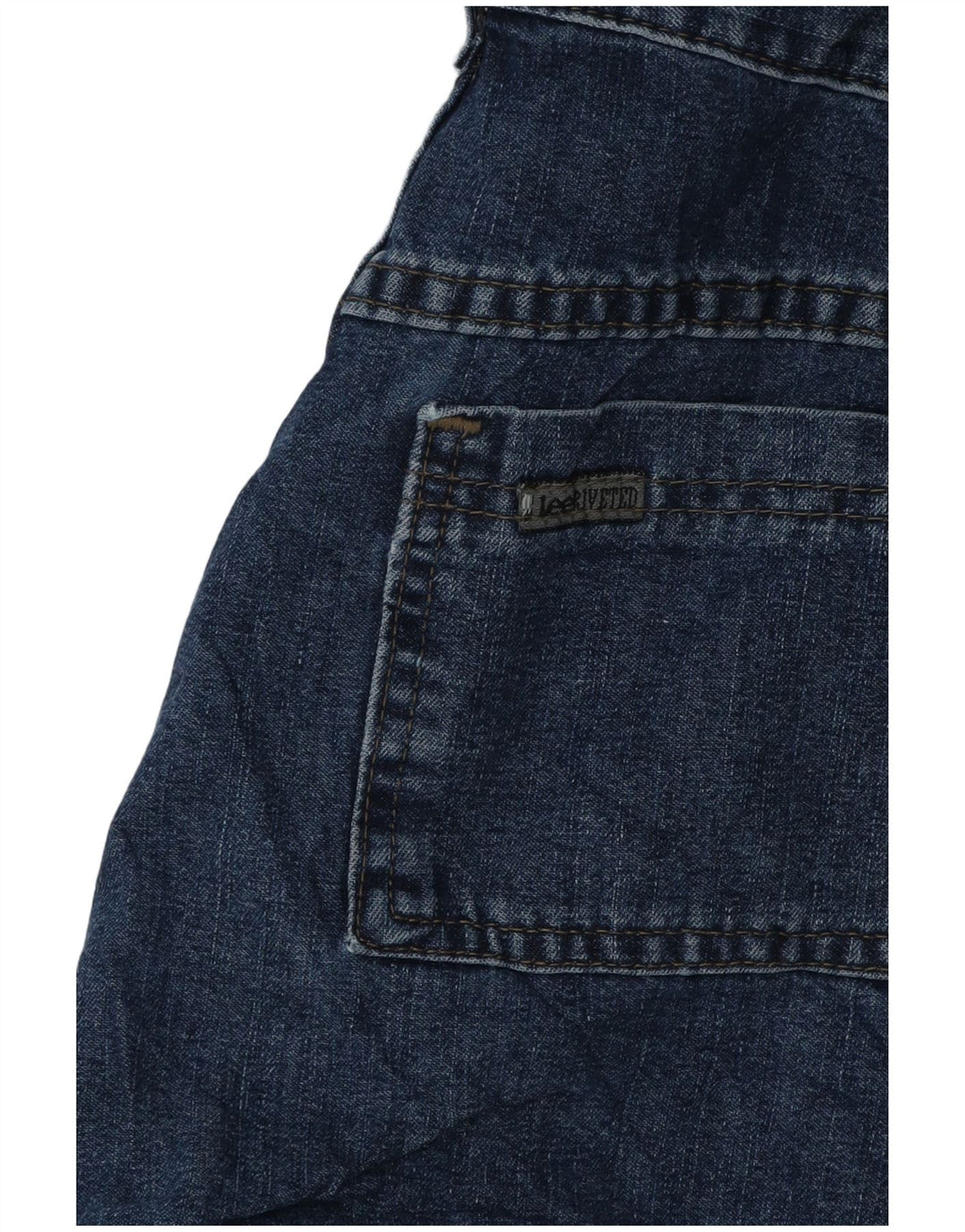 Lee Damen Cargo-Jeansshorts mit hoher Taille, W32, Größe L, Blau