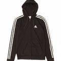 ADIDAS Mens Zip Hoodie Sweater Small Black Polyester Vintage Adidas and Second-Hand Adidas from Messina Hembry 