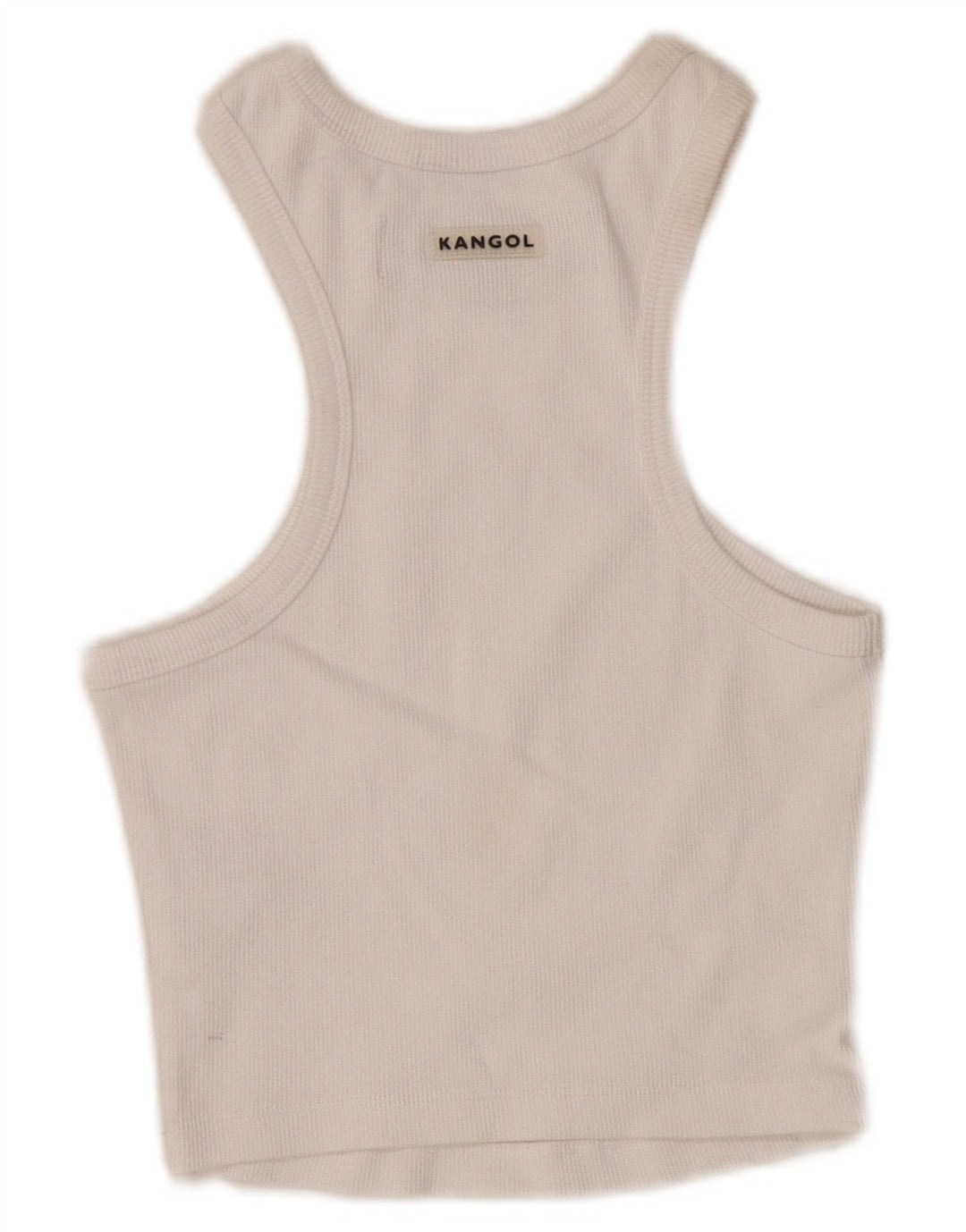 KANGOL Damen Crop Vest Top UK 12 Mittelweiße Baumwolle
