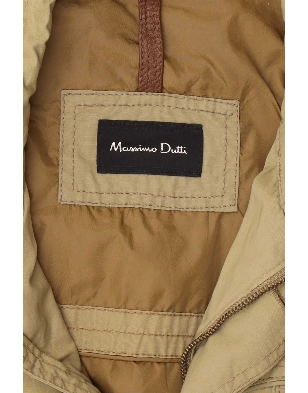 Massimo Dutti Herren Utility Jacke UK 44 2XL Khaki Nylon