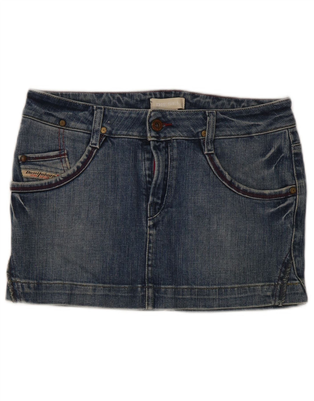 DIESEL Damen Mini-Jeansrock W27 Small Blaue Baumwolle
