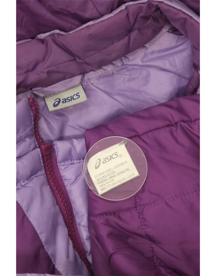 Asics Damen-Kapuzenjacke, wattiert, UK 10, Größe S, Lila, Polyester