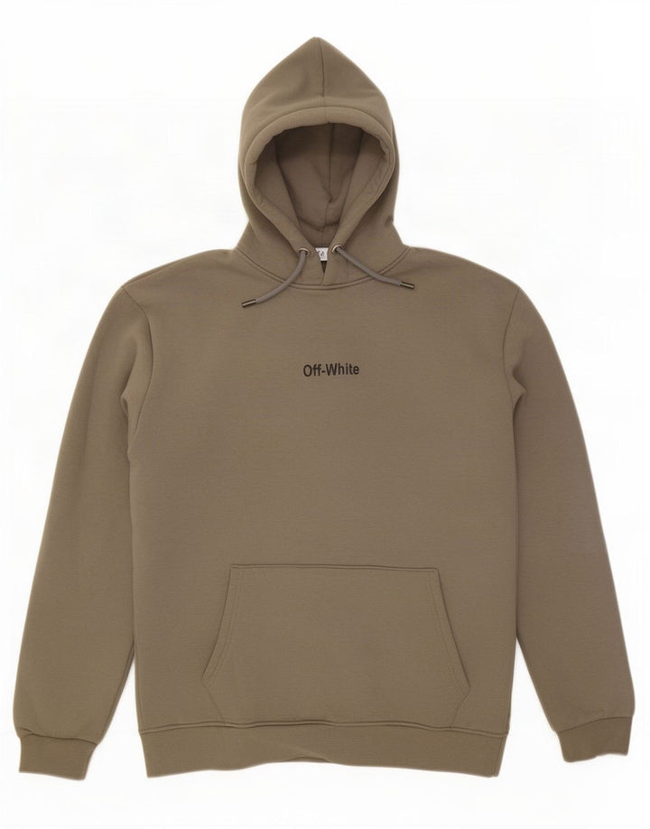 Off-White Herren-Kapuzenpullover mit Grafik, Größe 2XL, Khaki