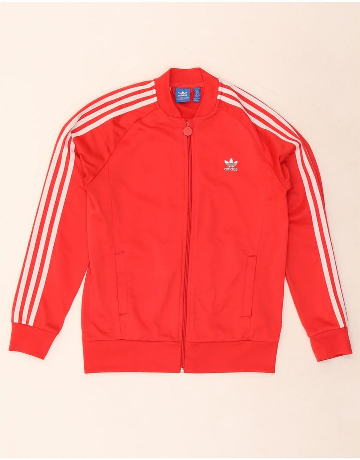 Adidas Jungen Trainingsanzug Top Jacke 13–14 Jahre, rotes Polyester