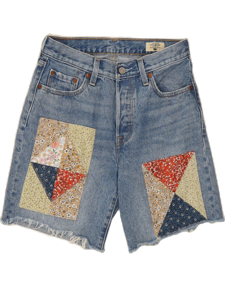 LEVI'S Womens 501 Denim Shorts W25 XS  Blue Patchwork Cotton Vintage Levi's and Second-Hand Levi's from Messina Hembry 