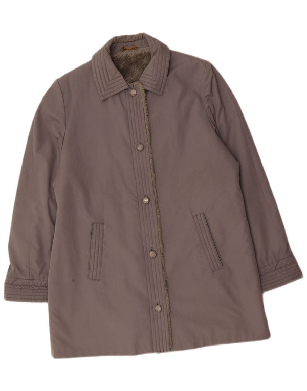 DANNIMAC Damen Sherpa-Mantel UK 18 XL Graue Baumwolle