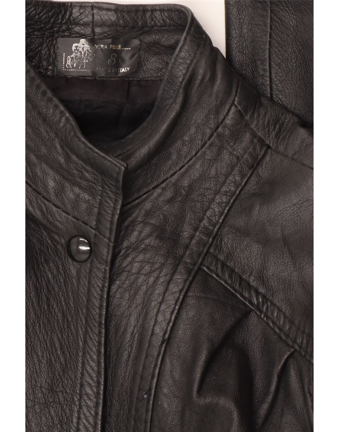 Vintage Damen Lederjacke UK 14 Mittelschwarzes Leder