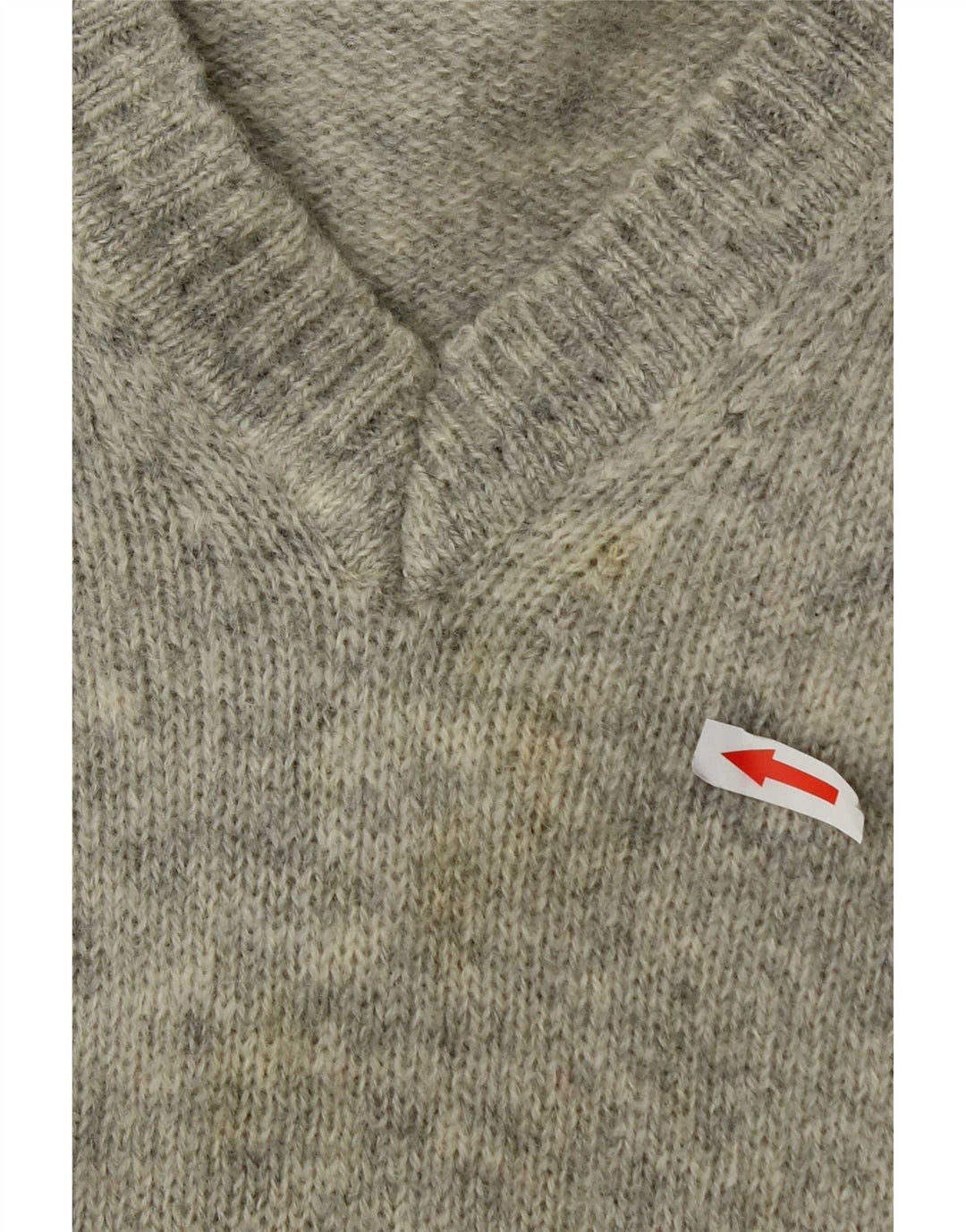 Sergio Tacchini Herren-Pullover mit V-Ausschnitt, 2XL, grau gefleckte Wolle