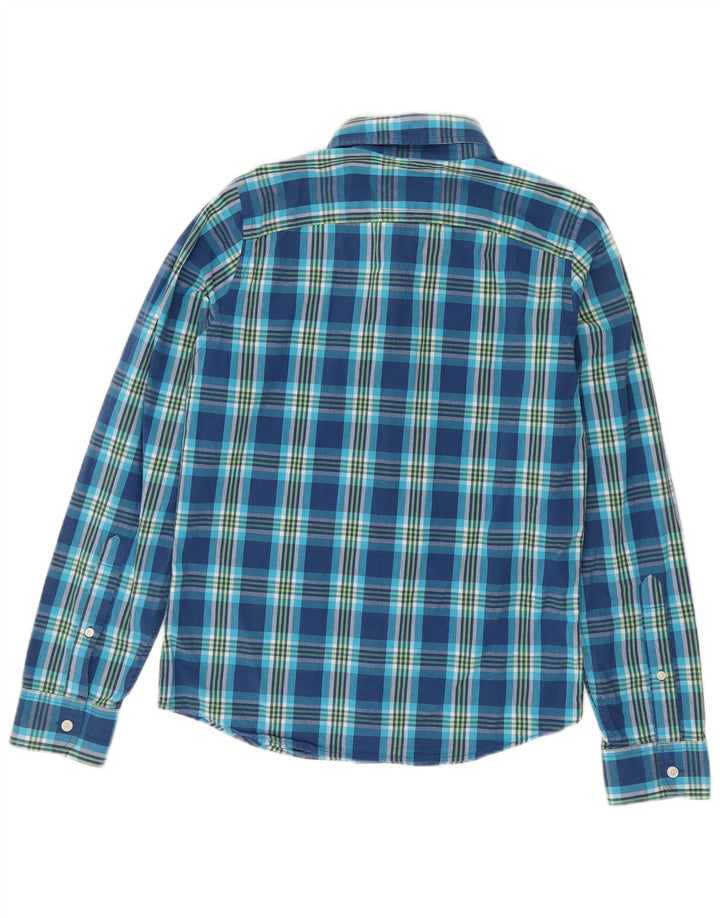 Hollister Herrenhemd, klein, blau, kariert, Baumwolle
