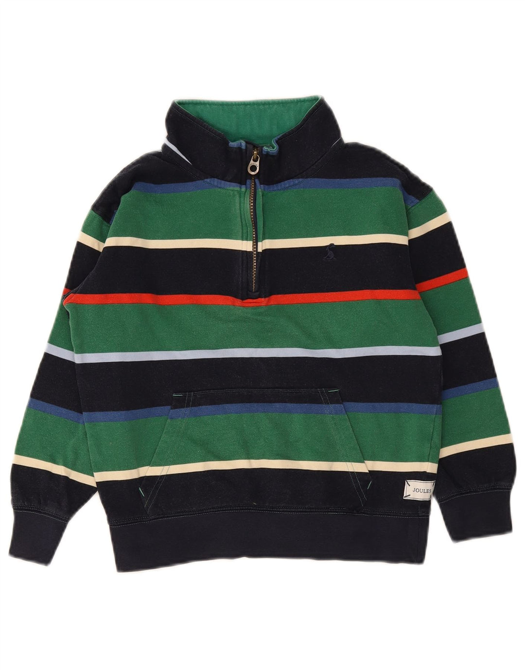 Joules Jungen-Sweatshirt mit Reißverschluss am Hals, 9–10 Jahre, mehrfarbig gestreift