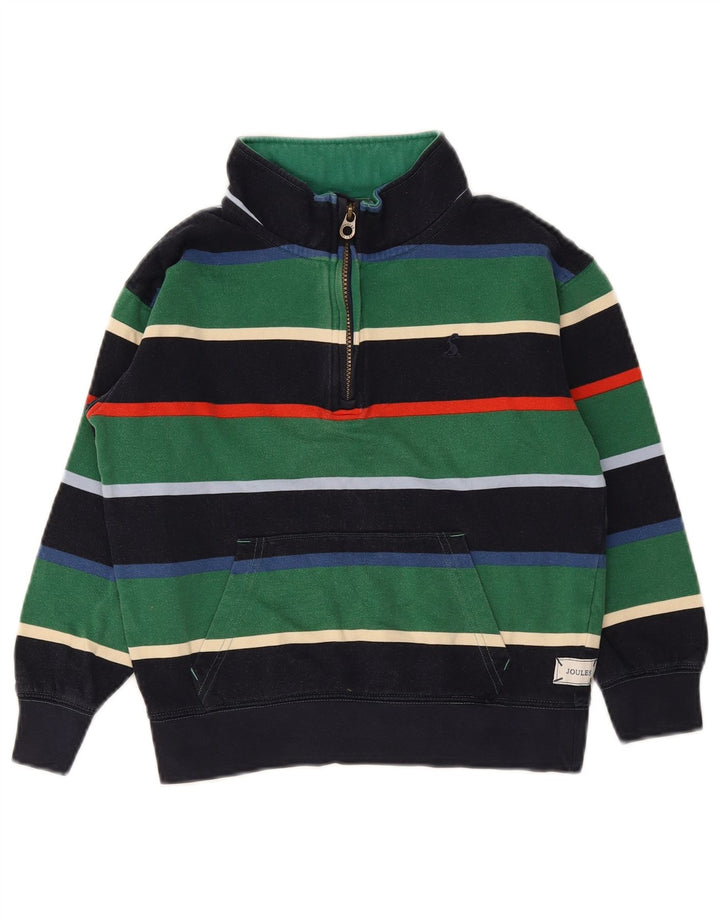 Joules Jungen-Sweatshirt mit Reißverschluss am Hals, 9–10 Jahre, mehrfarbig gestreift