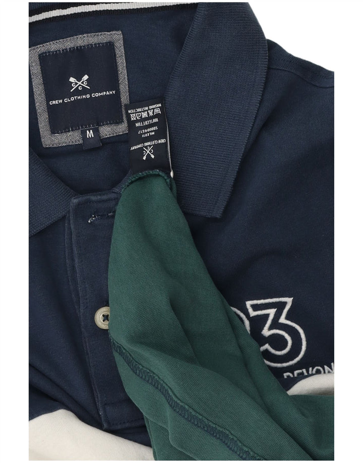 Crew Clothing Herren-Poloshirt aus mittelblauer Colourblock-Baumwolle