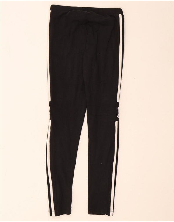 Adidas Damen Leggings UK 10 Small Schwarz Baumwolle