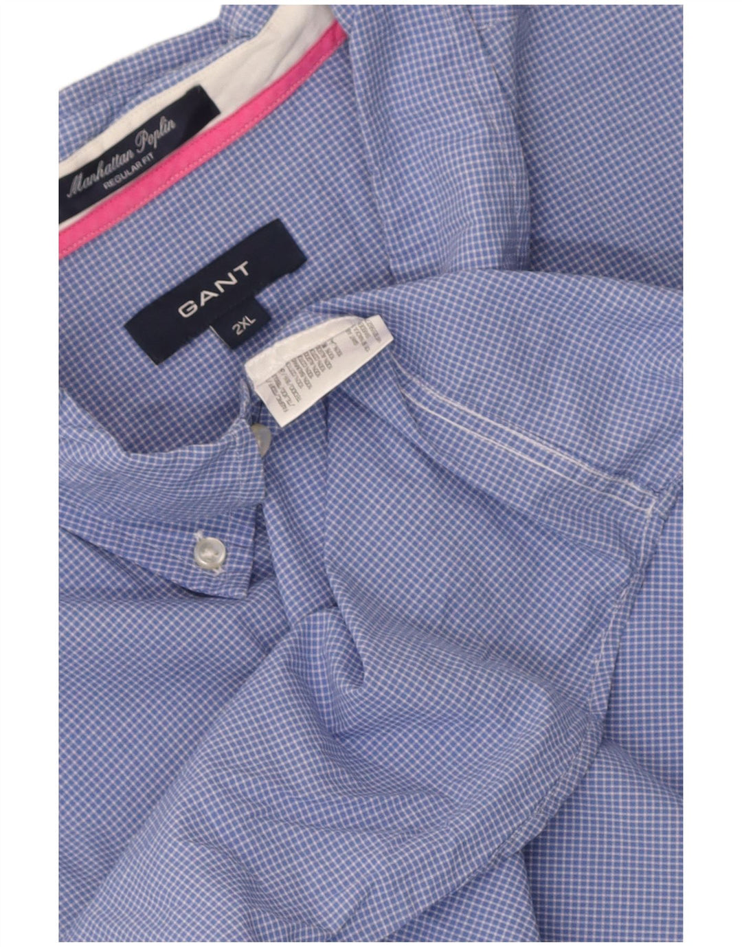 Gant Herren-Hemd mit normaler Passform, 2XL, blau kariert, Baumwolle
