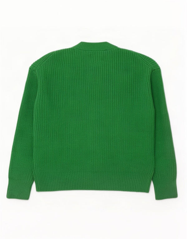 Zara Damen-Pullover, übergroß, Rundhalsausschnitt, Gr. 10, Größe S, Grün, Acryl