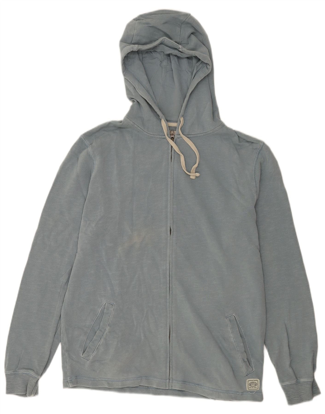 Animal Herren-Kapuzenpullover mit Reißverschluss, mittelblau gesprenkelte Baumwolle