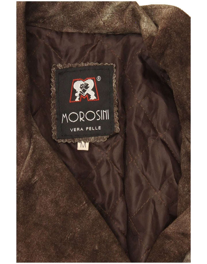 Morosini Damen Wildleder-Zweireihermantel UK 14 Mittelbraunes Leder