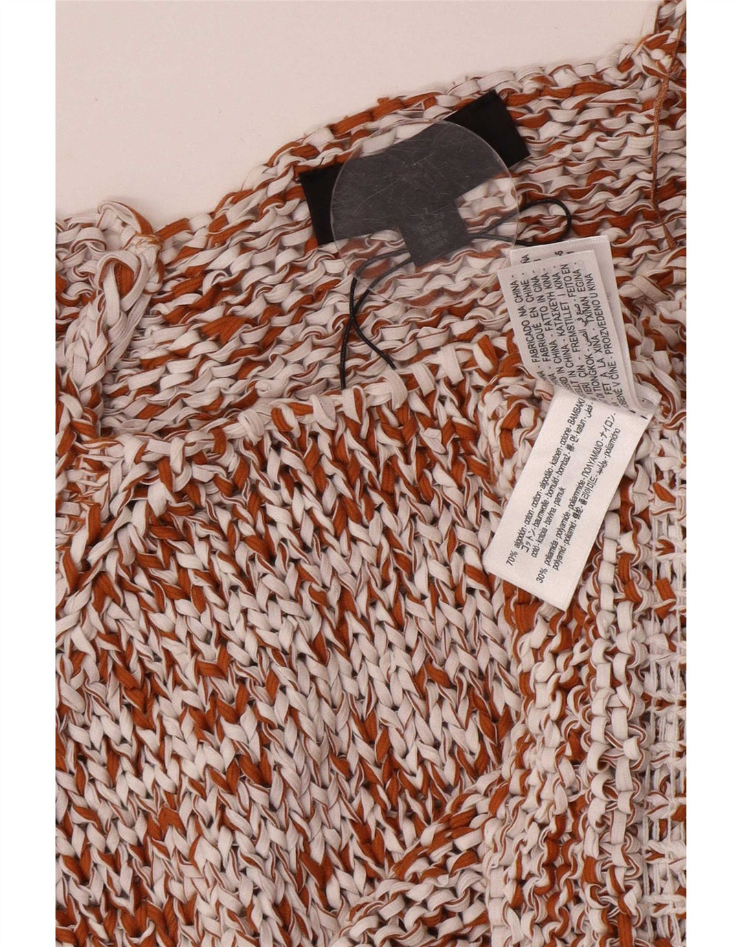 Übergroßes Häkelblusenoberteil von Zara für Damen, Größe S, Größe S, Braun, Baumwolle