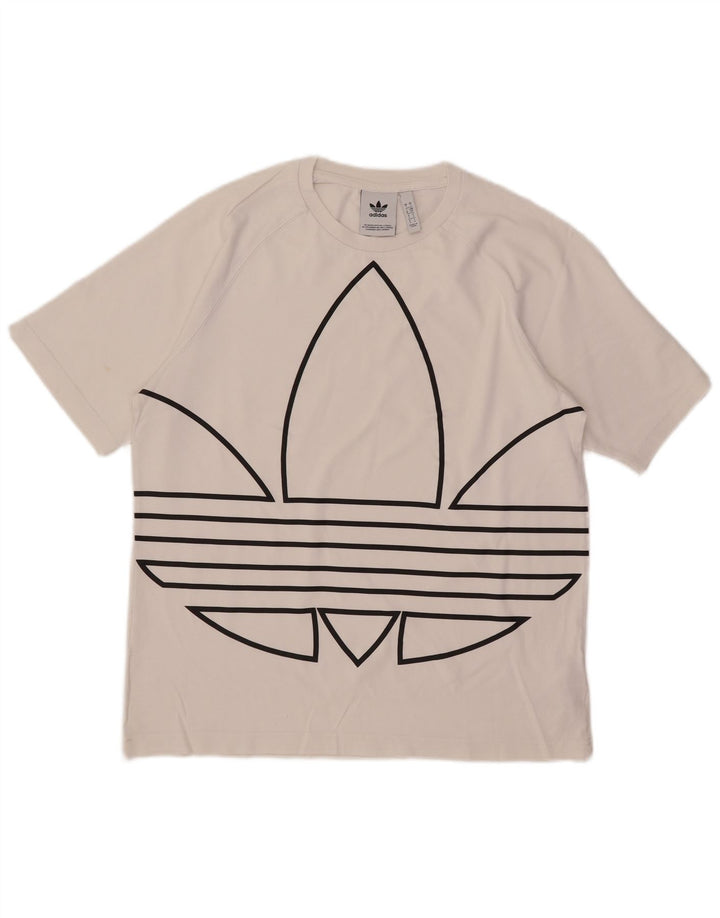 Adidas Herren Grafik T-Shirt Top Small Weiß Baumwolle